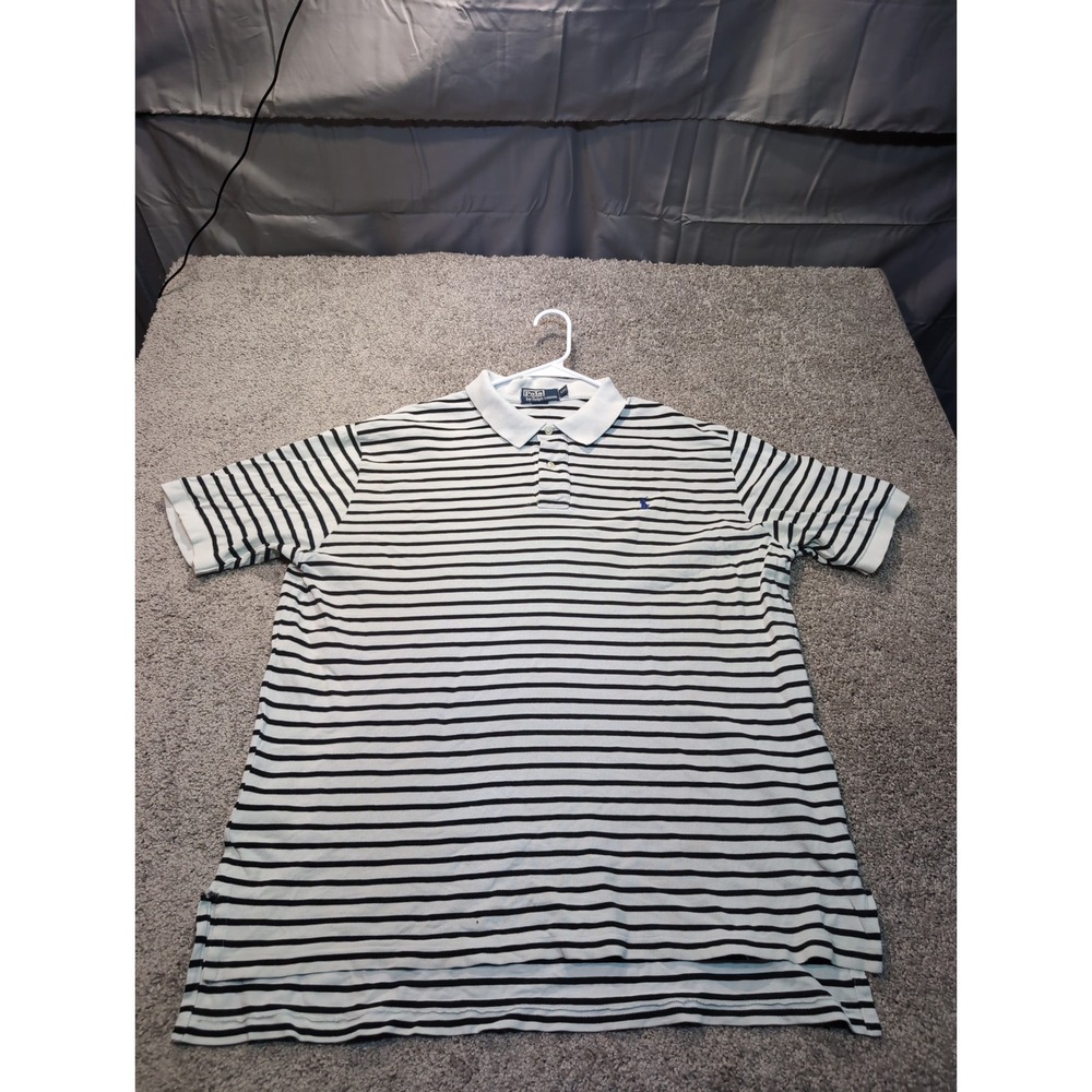Polo Ralph Lauren XXL‎ Shirt Mens Striped Short Sleeve Polo Shirt Collared